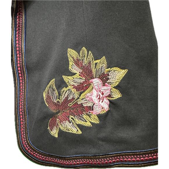 Peter Nygard Embroidered Floral Black Blazer Jacket Size 8 - Picture 9 of 11